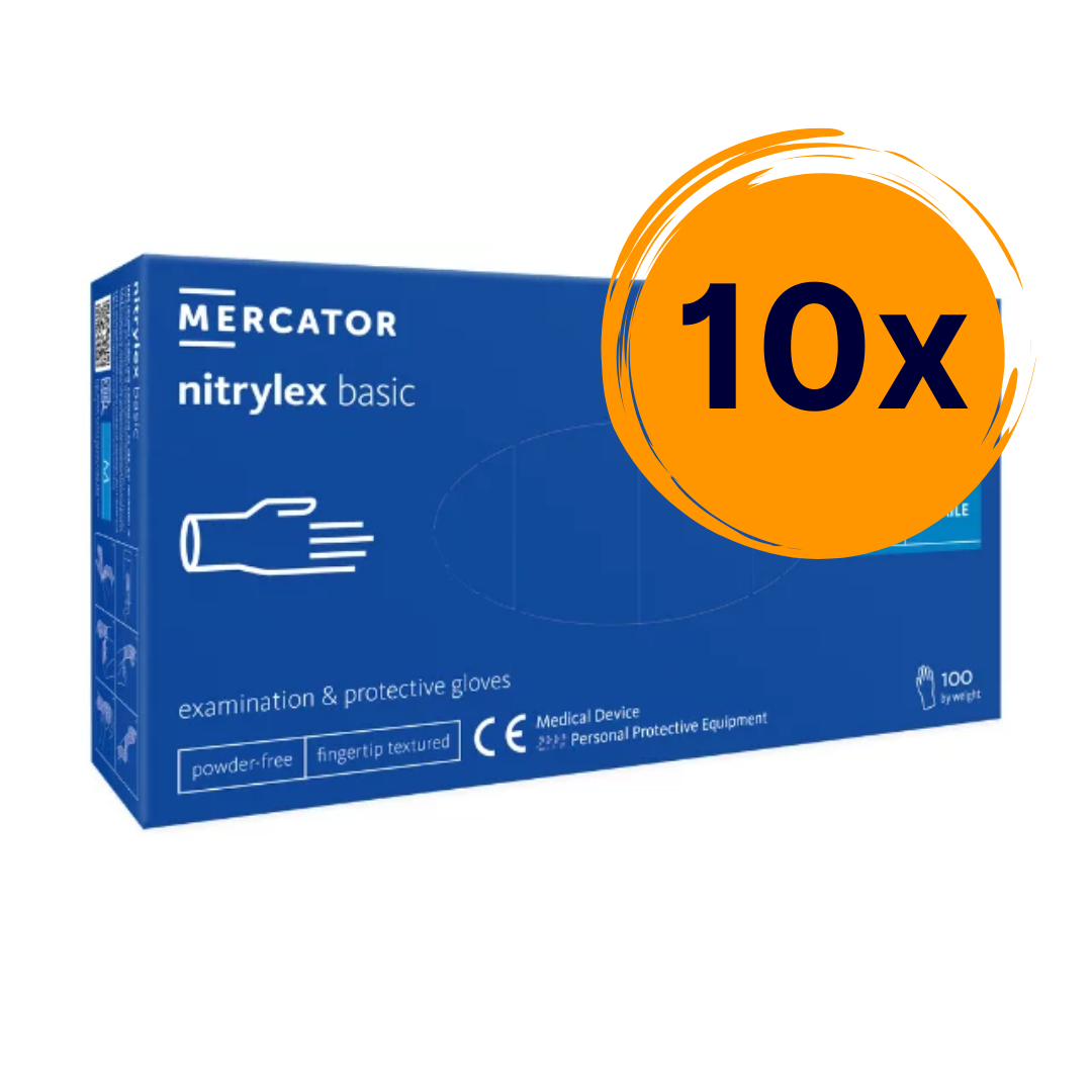 10x Nitrylex basic dark blue púdermentes nitril vizsgálókesztyű