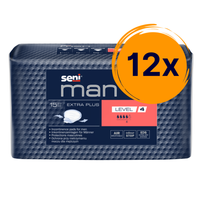 12 csomag Seni MEN level 4 férfi inkontinencia betét